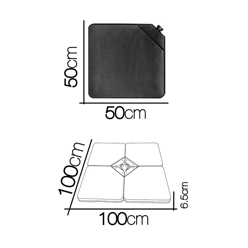 Base de Sombrilla 4 Piezas Rellenables 60 Litros