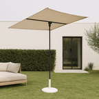 Sombrilla Rectangular Ajustable Protección UV 180x130 cm Beige