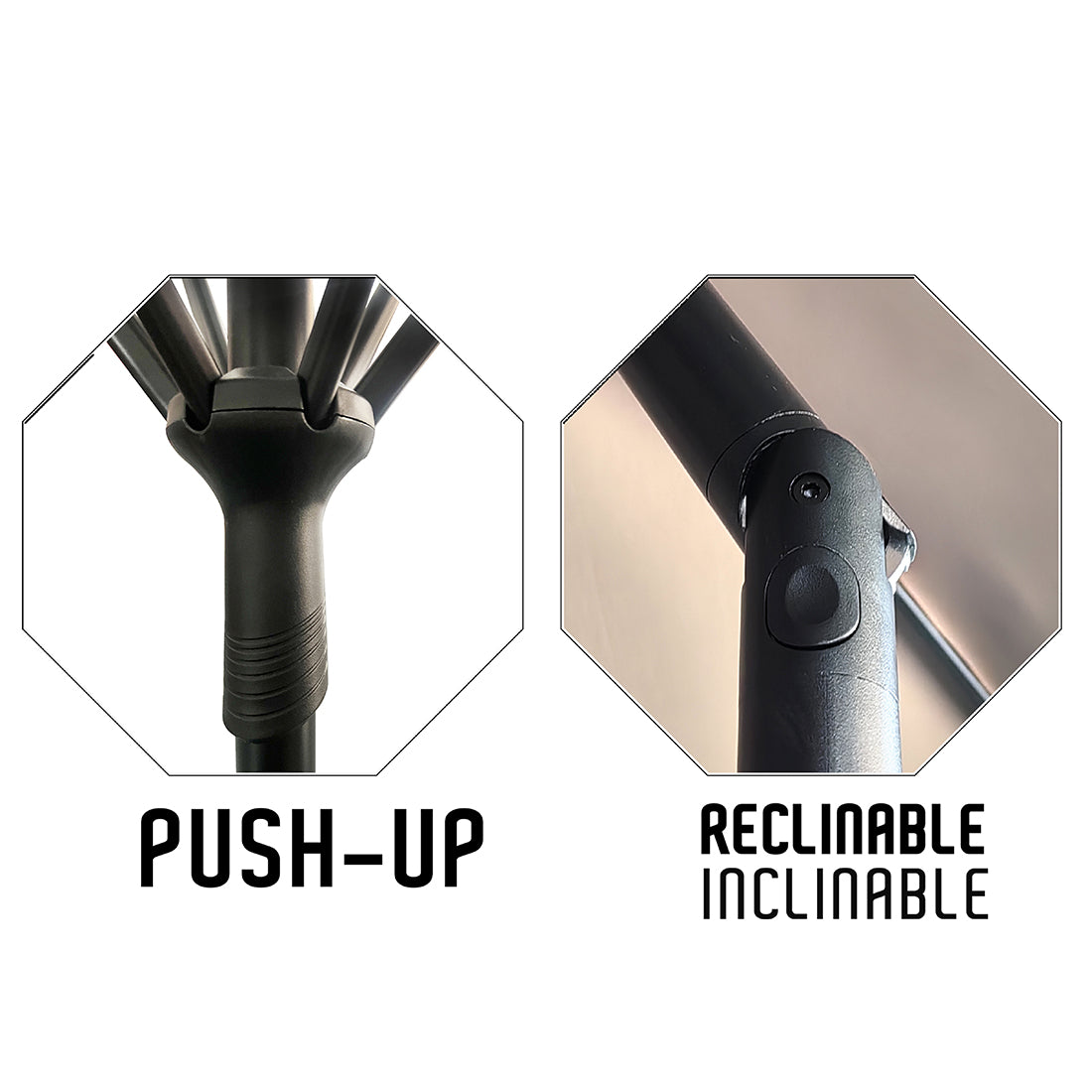 Sombrilla Inclinable Push UP Resistente UV 300x220 cm Beige