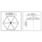 Sombrilla Inclinable Push UP Resistente UV 300x220 cm Beige