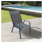 Conjunto 2 Sillas de Metal Gris 54x72x90 cm