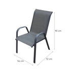 Conjunto 2 Sillas de Metal Gris 54x72x90 cm