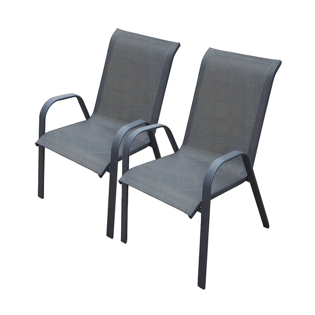 Conjunto 2 Sillas de Metal Gris 54x72x90 cm