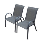 Conjunto 2 Sillas de Metal Gris 54x72x90 cm