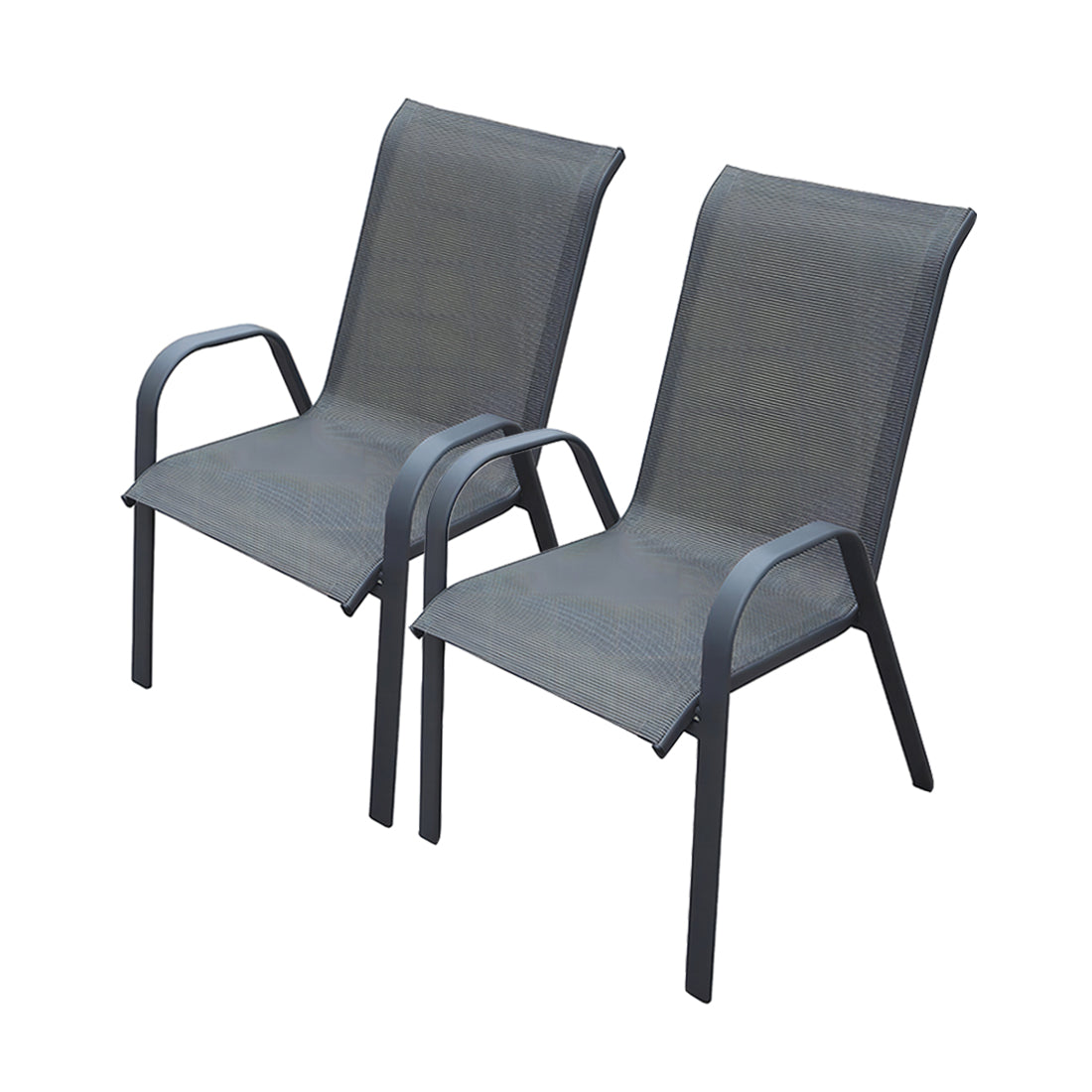 Conjunto 2 Sillas de Metal Gris 54x72x90 cm