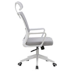 Silla de Oficina 111/120x61 cm Blanco-Gris