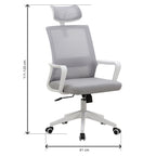 Silla de Oficina 111/120x61 cm Blanco-Gris