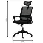 Silla de Oficina 111/120x61 cm Negro