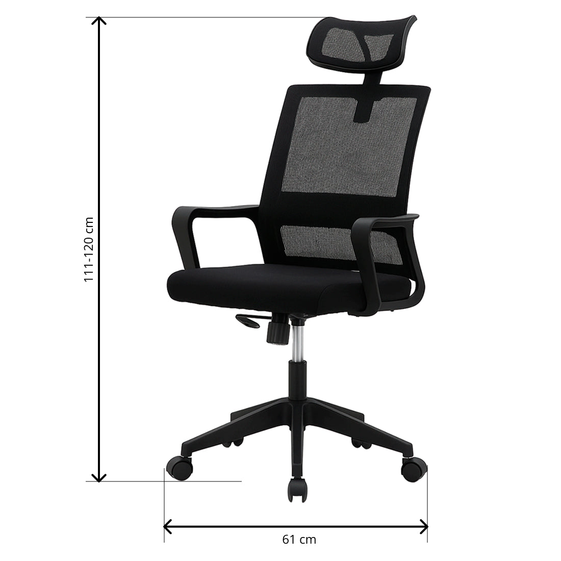 Silla de Oficina 111/120x61 cm Negro