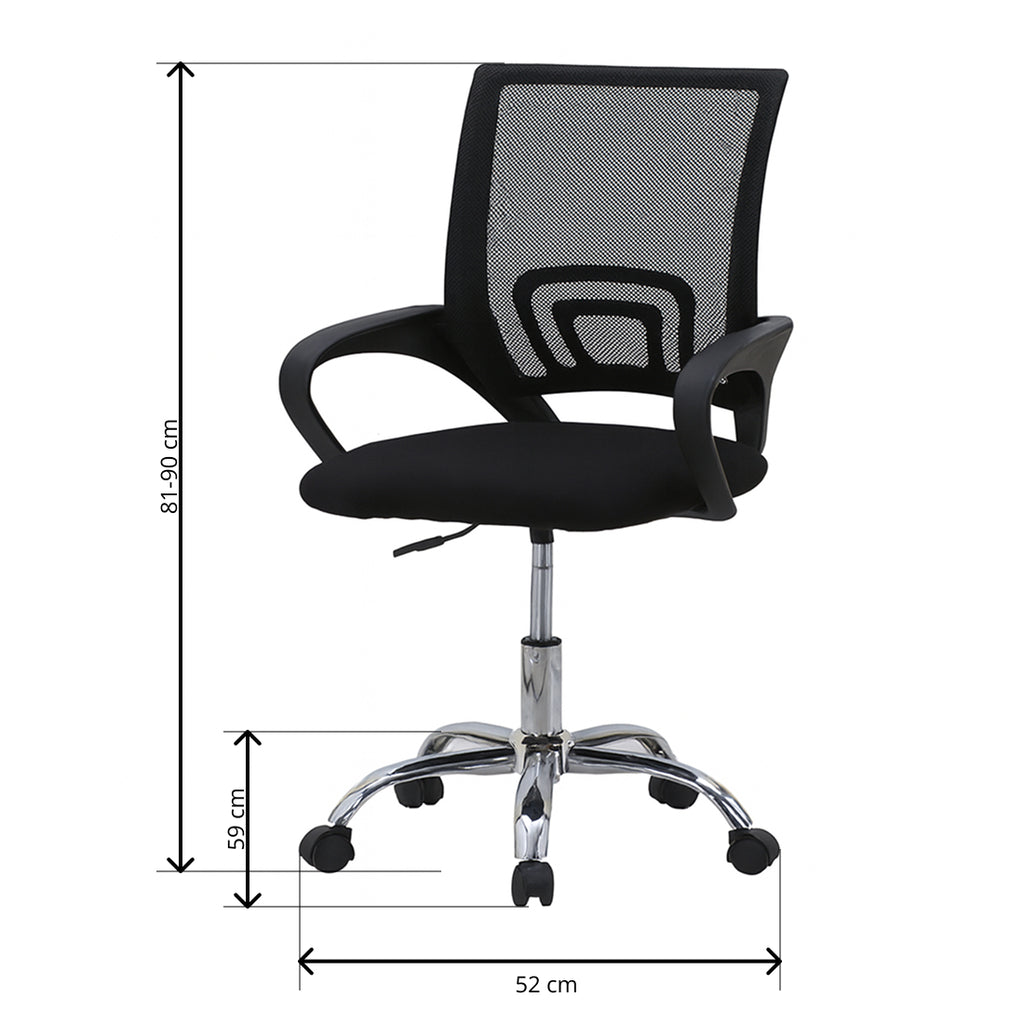 Silla de Oficina 81/90x52 cm Negro