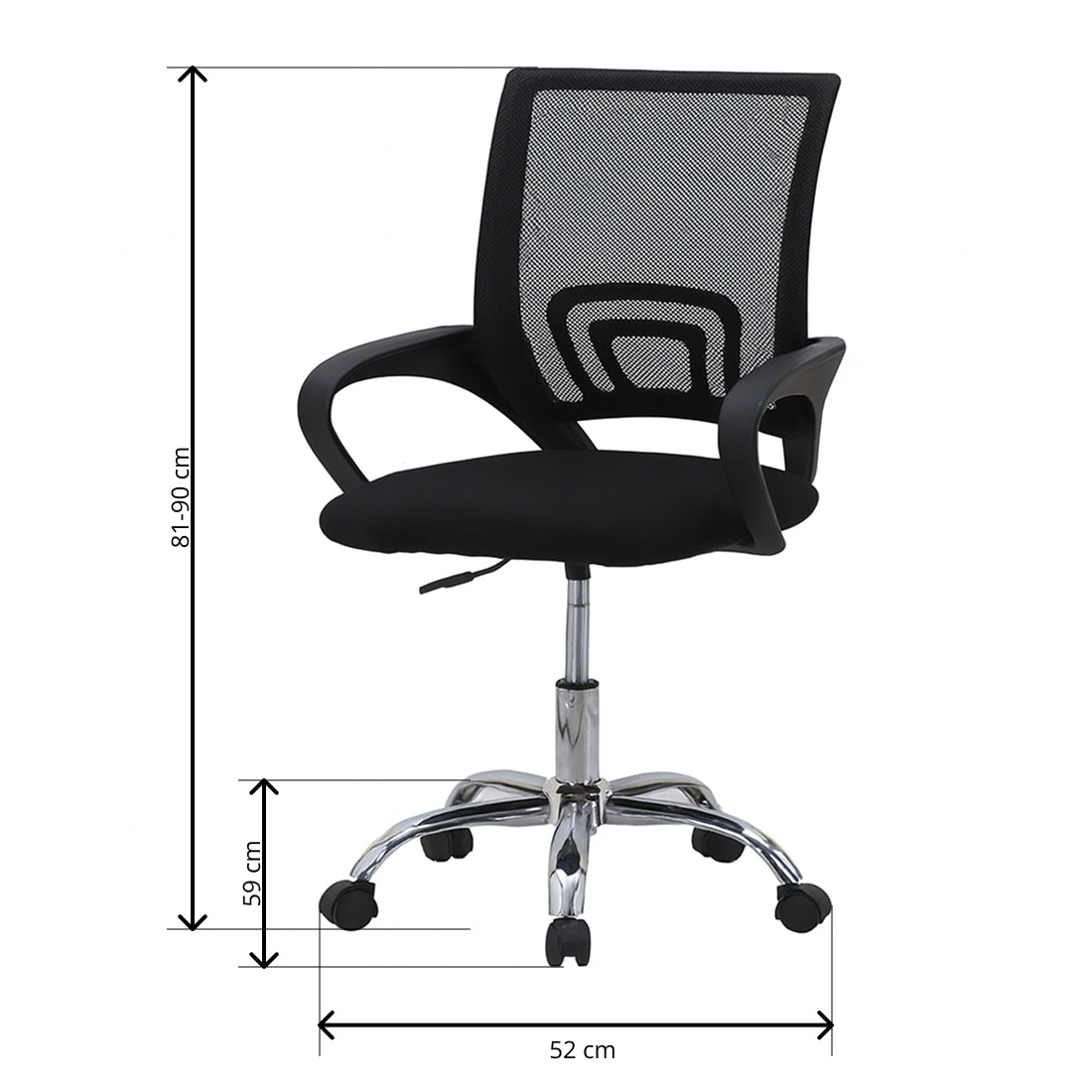 Silla de Oficina 81/90x52 cm Negro