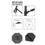 Sombrilla 3M con Base y Forro Anti UV Antracita