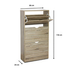 Zapatero de Madera con 3 Niveles Natural