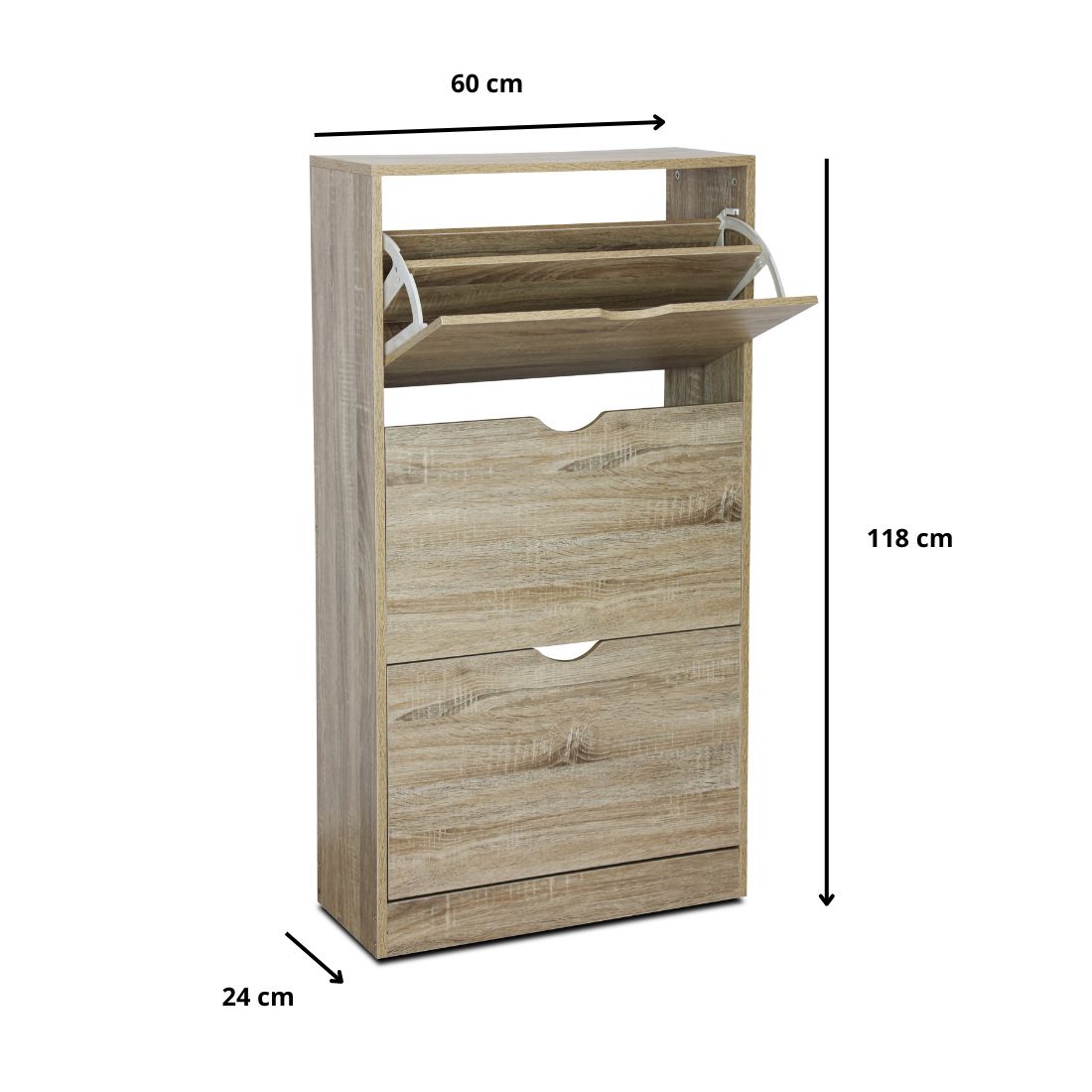 Zapatero de Madera con 3 Niveles Natural