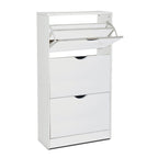 Zapatero de Madera con 3 Niveles Blanco