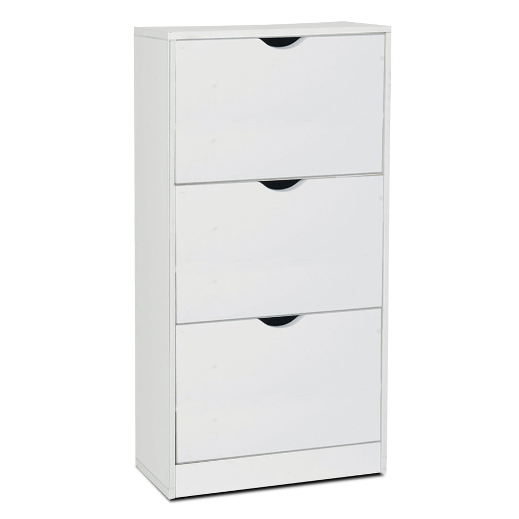 Zapatero de Madera con 3 Niveles Blanco