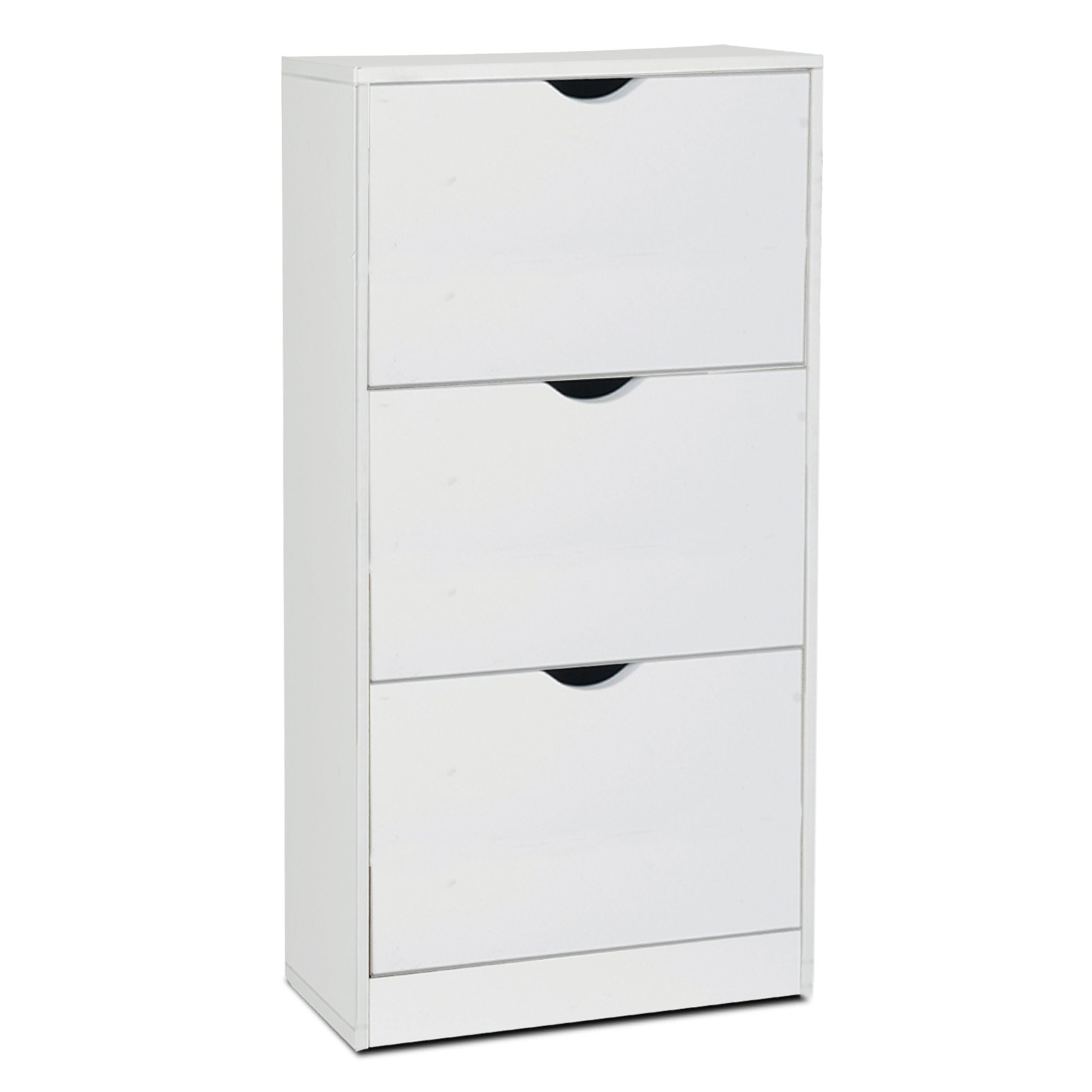 Zapatero de Madera con 3 Niveles Blanco