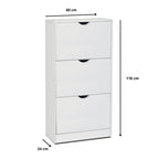 Zapatero de Madera con 3 Niveles Blanco