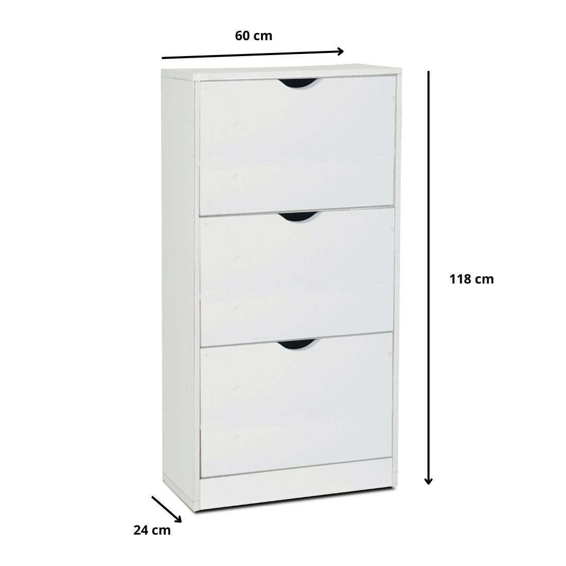 Zapatero de Madera con 3 Niveles Blanco