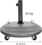 Base Sombrilla de Cemento con Ruedas 25kg