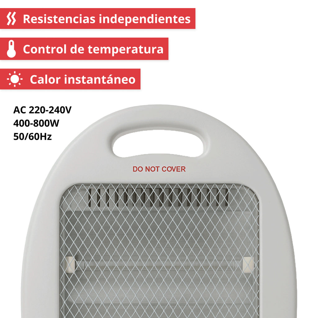 Calefactor Eléctrico Halógeno con 2 Barras
