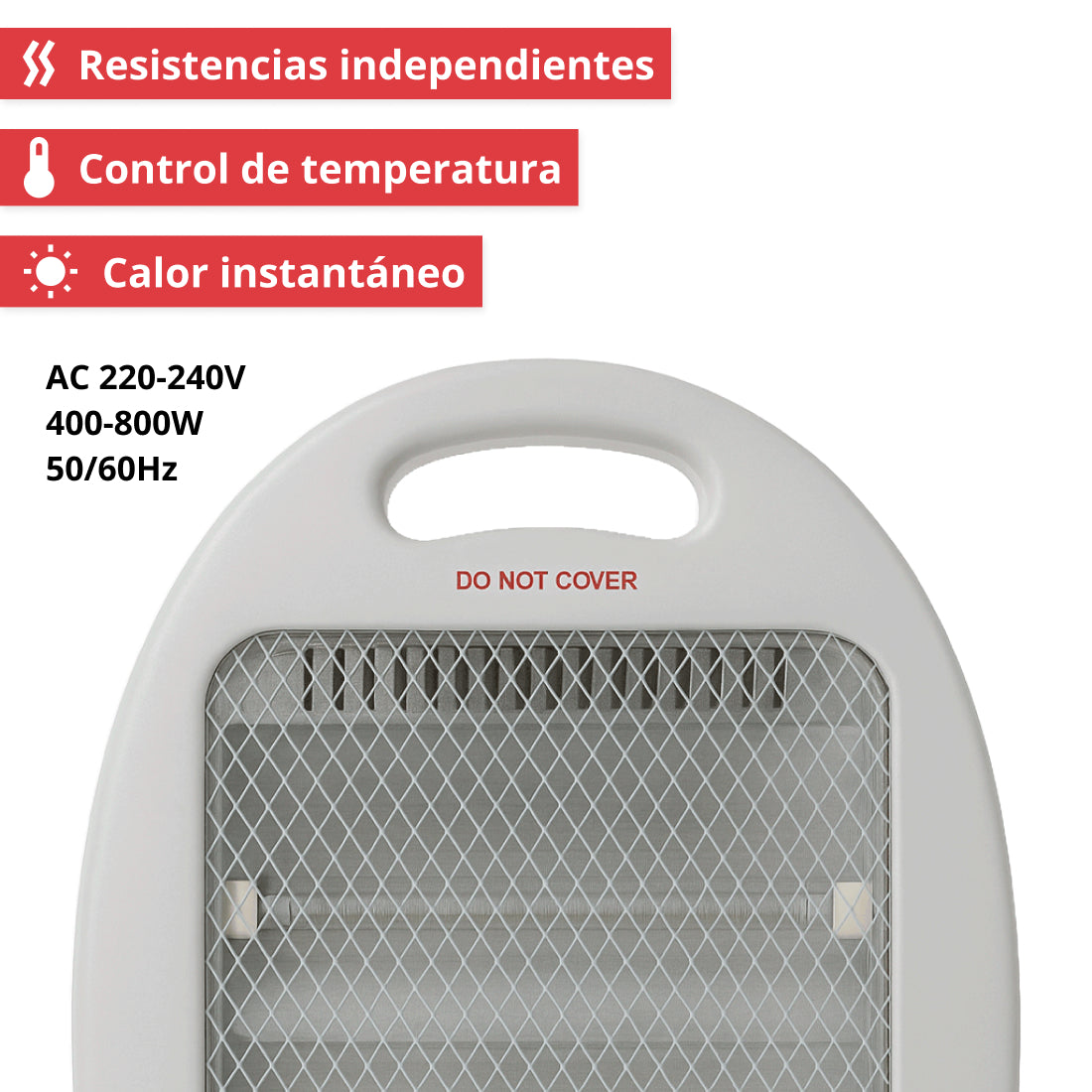 Calefactor Eléctrico Halógeno con 2 Barras