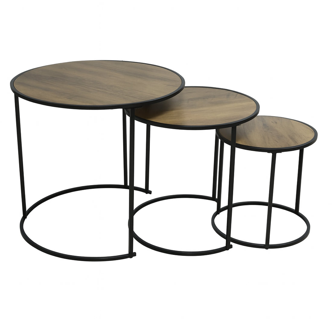 Set 3 Mesas Auxiliares Nido Marrón