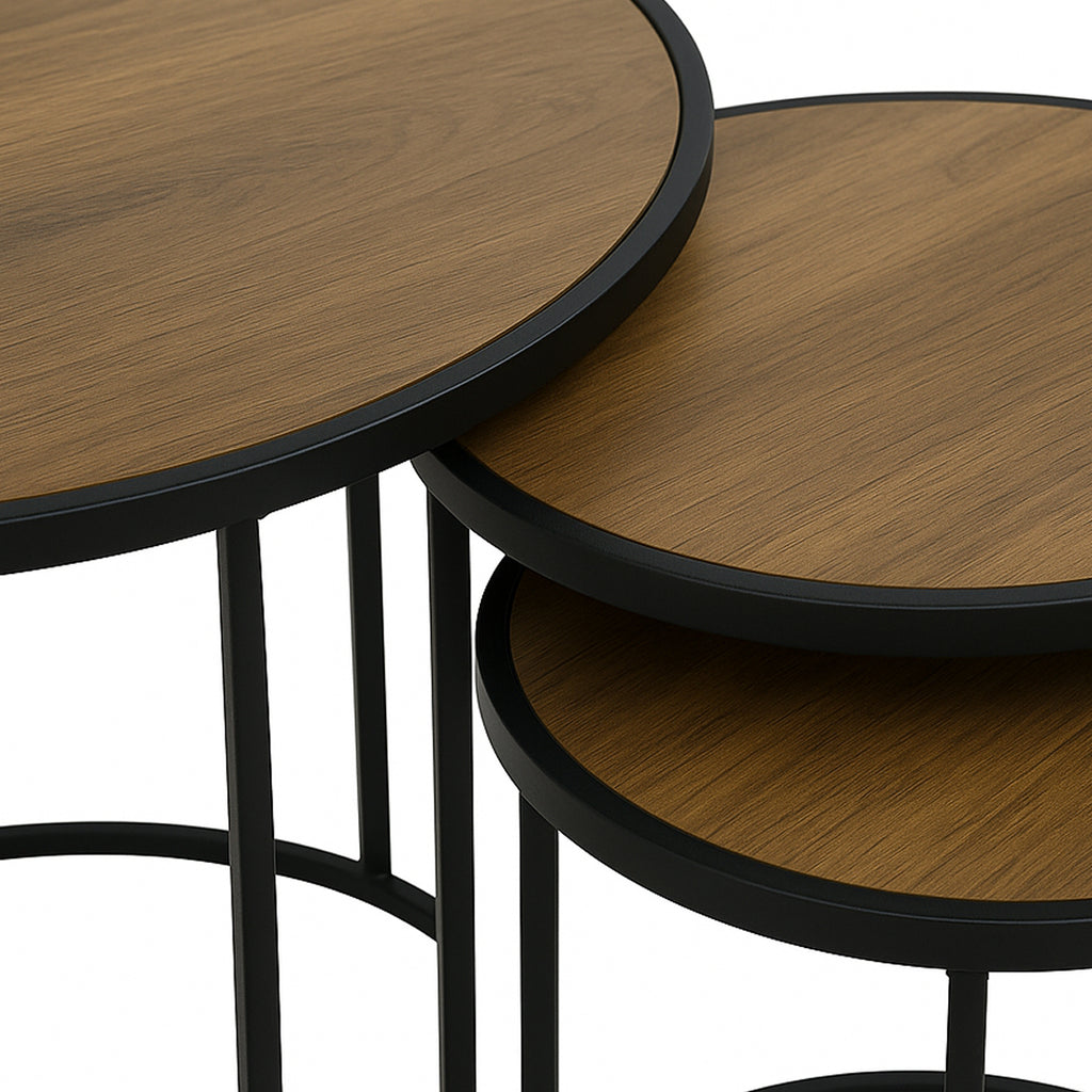 Set 3 Mesas Auxiliares Nido Marrón