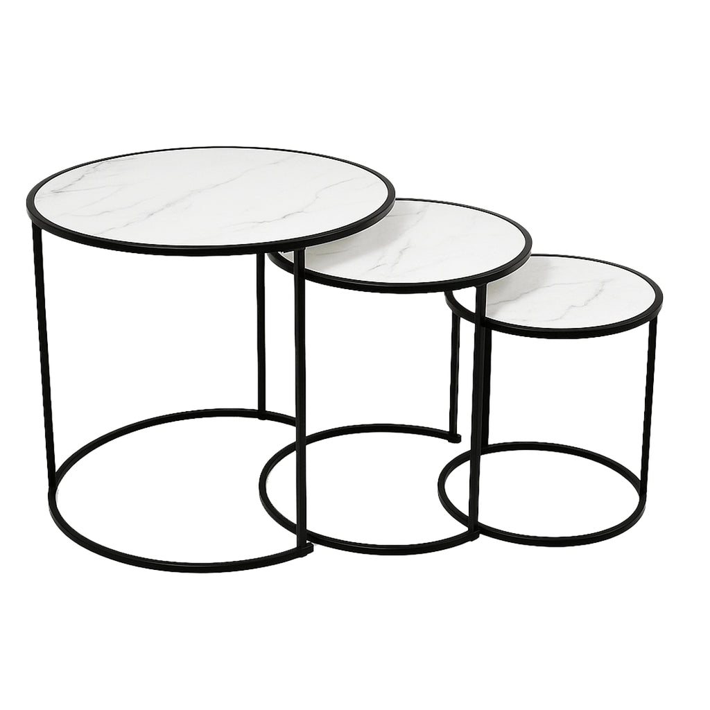 Set 3 Mesas Auxiliares Nido Blanco