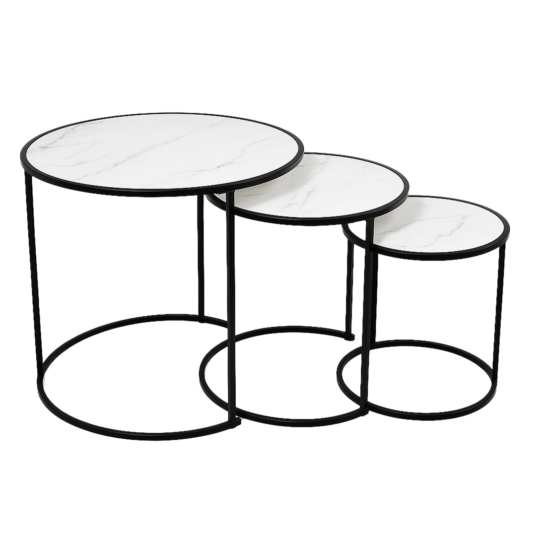 Set 3 Mesas Auxiliares Nido Blanco