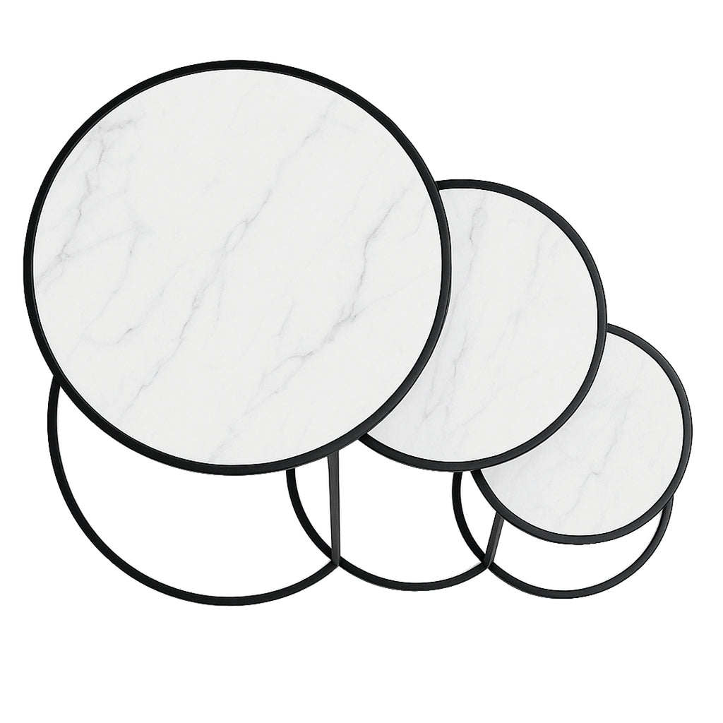 Set 3 Mesas Auxiliares Nido Blanco