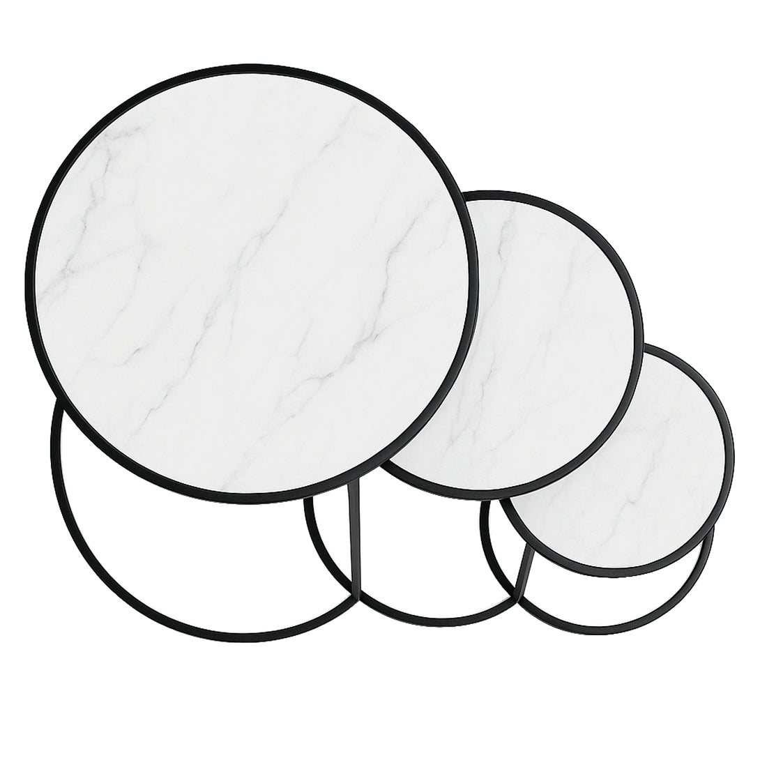 Set 3 Mesas Auxiliares Nido Blanco