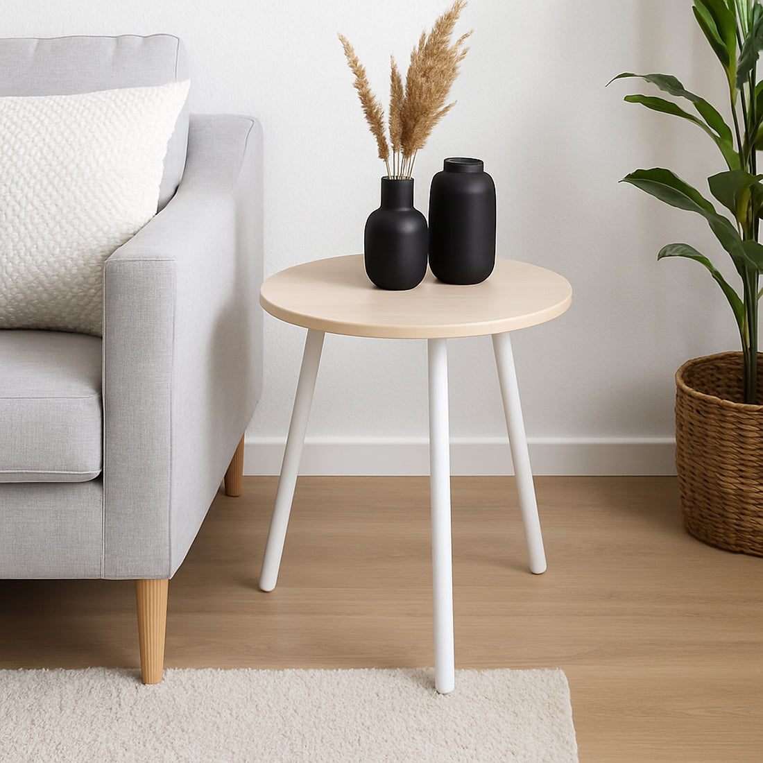 Mesa Auxiliar Redonda 39 cm Natural