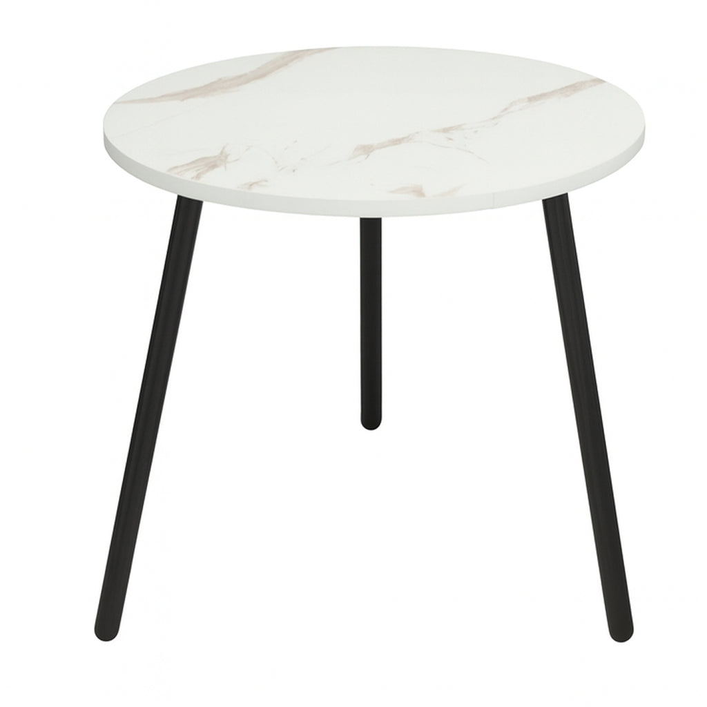 Mesa Auxiliar Redonda 39 cm Marmoleado