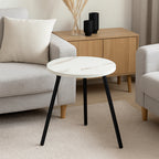 Mesa Auxiliar Redonda 39 cm Marmoleado