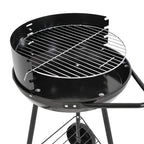 Barbacoa de Carbón con Ruedas y Parrilla Redonda de 42 cm