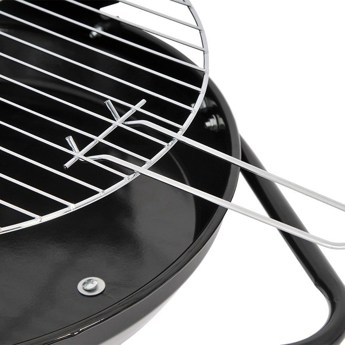 Barbacoa de Carbón con Ruedas y Parrilla Redonda de 42 cm