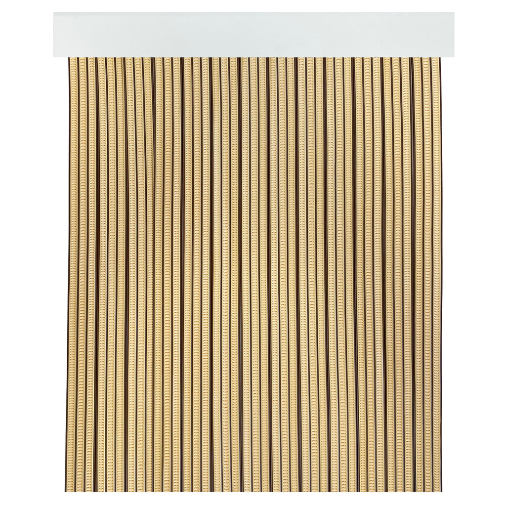 Cortina Mosquitera PVC para Puerta Beige/Marrón