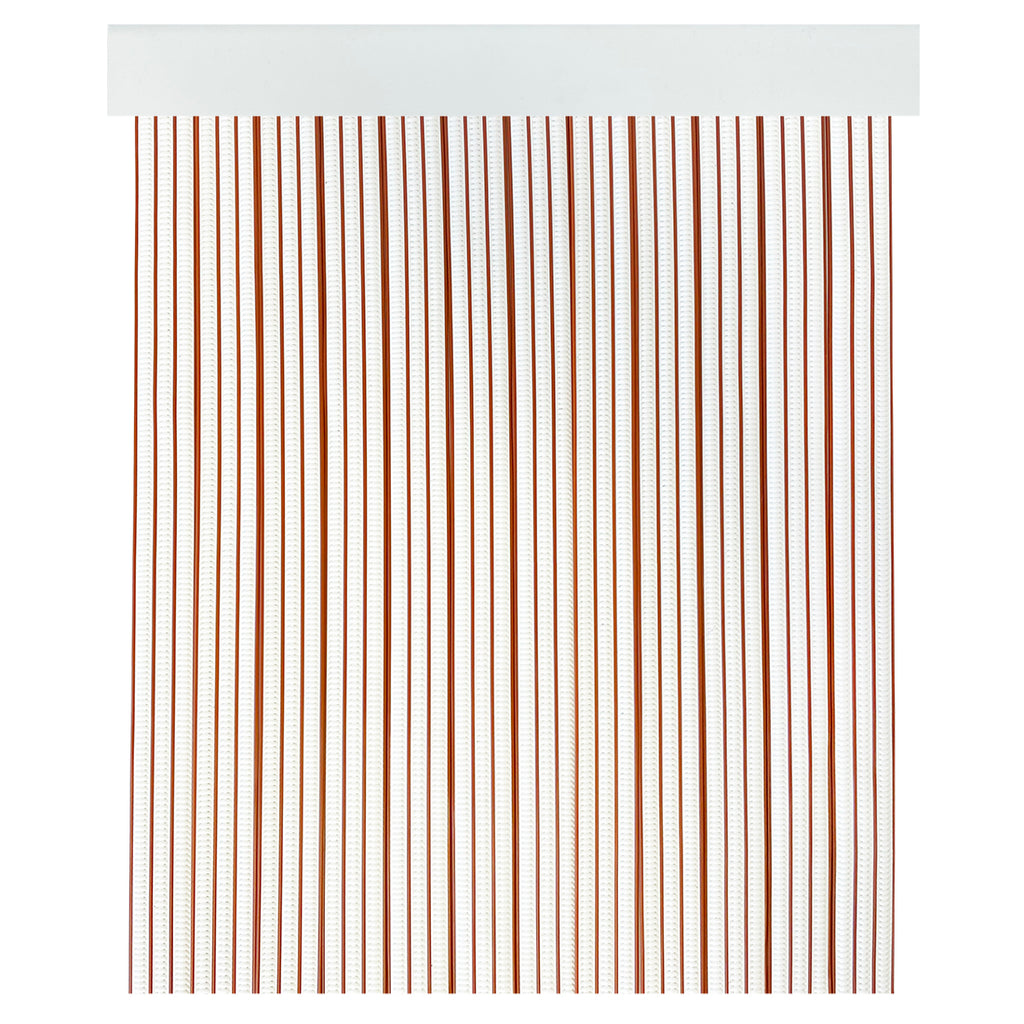 Cortina Mosquitera PVC para Puerta Blanco/Caramelo