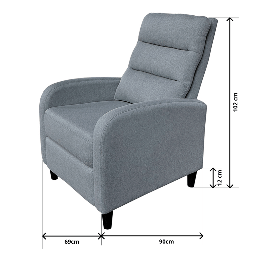 Butaca Reclinable Manual Arya Gris