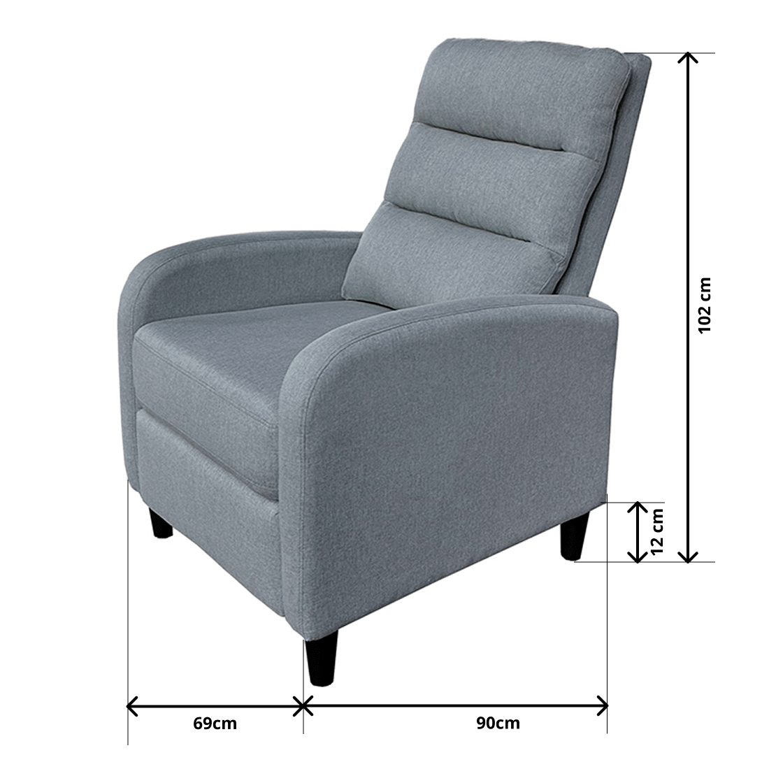 Butaca Reclinable Manual Arya Gris