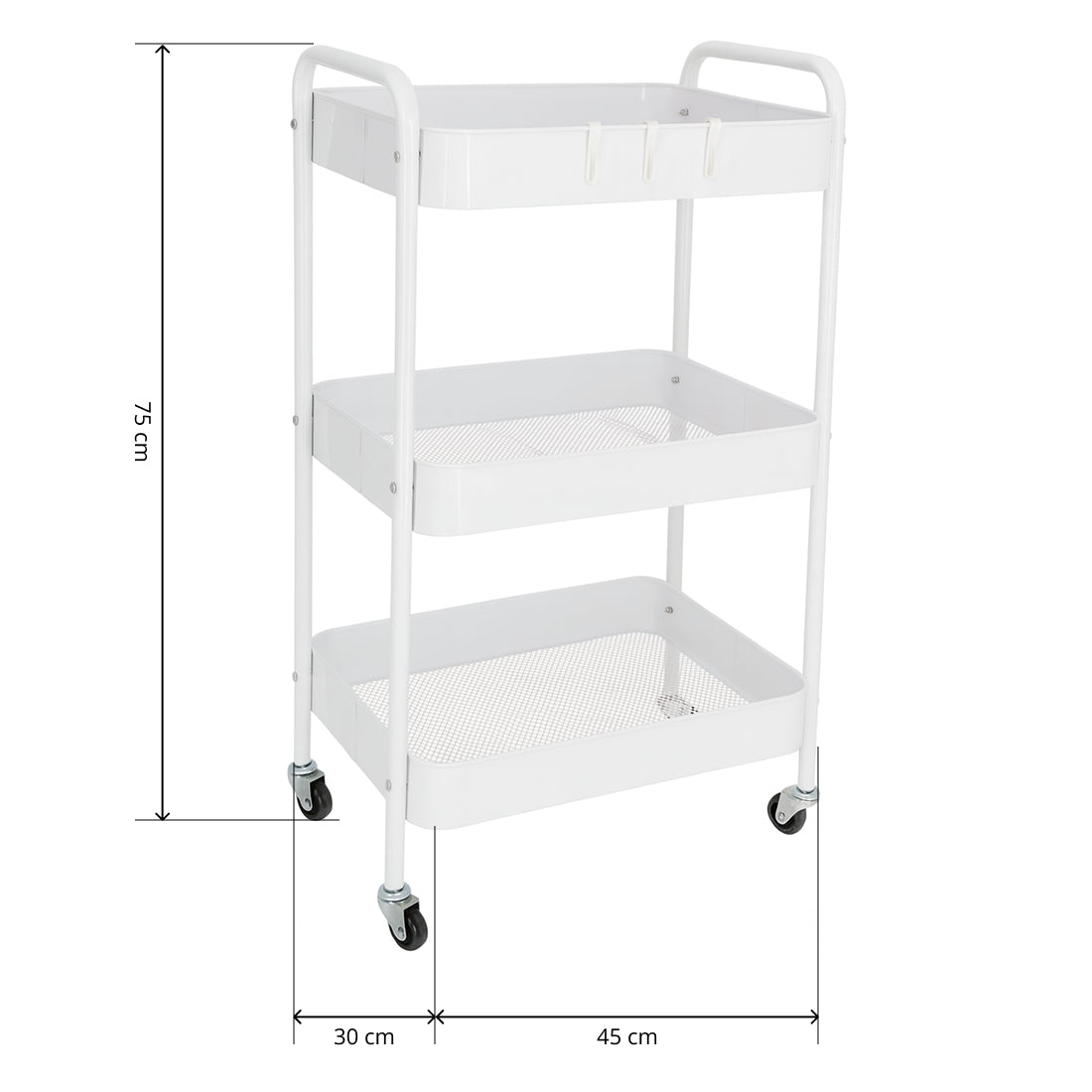 Camarera Auxiliar para Almacenamiento 3 Niveles Blanca