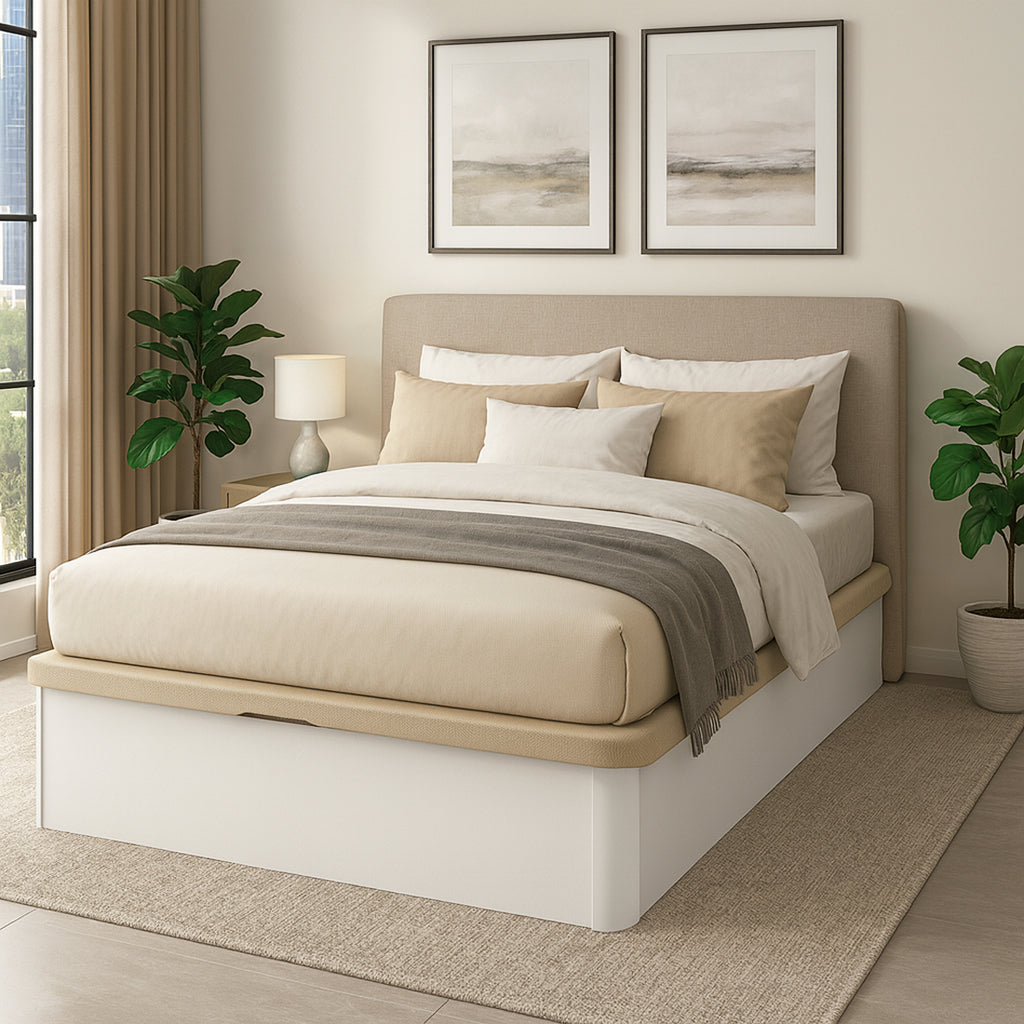 Cama Canapé para Dormitorio con Almacenaje Sil Blanco