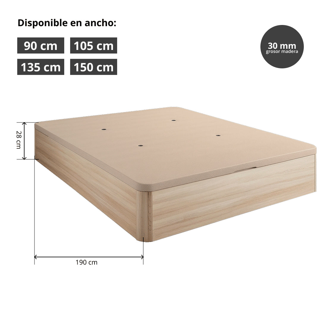 Cama Canapé para Dormitorio con Almacenaje Sil Cambria