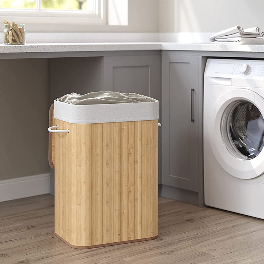 Cesto para la Colada de Bambú Plegable 40x30x60 cm