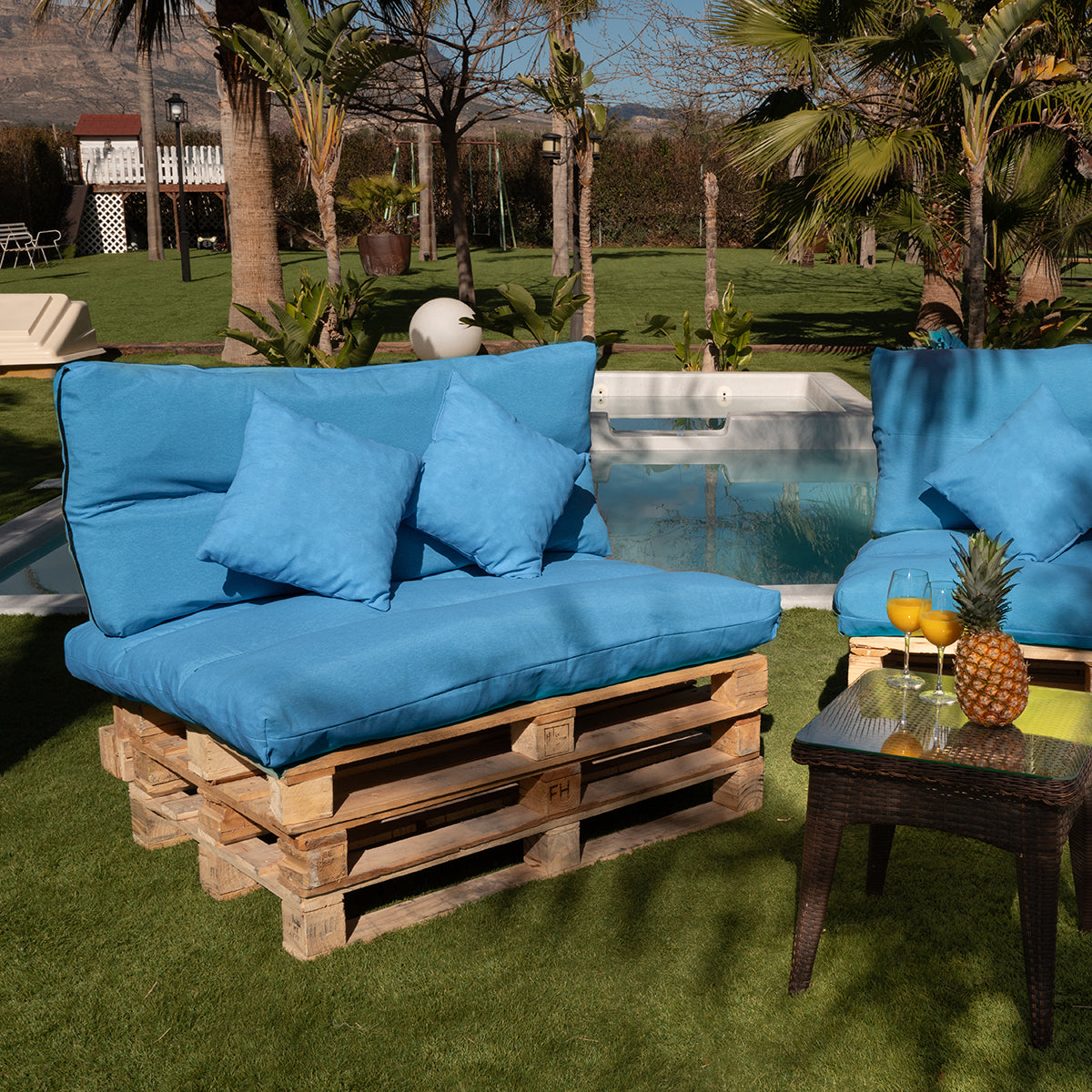 Cojines Desenfundables para Palets Azul