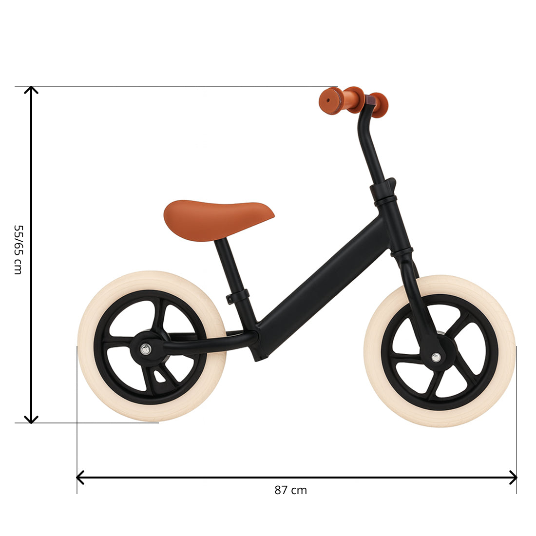 Bicicleta de Equilibrio Infantil sin Pedales Negra