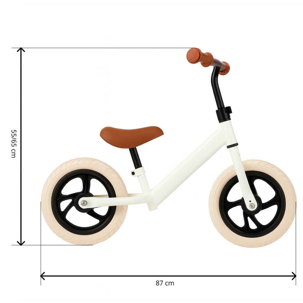 Bicicleta de Equilibrio Infantil sin Pedales Blanca