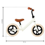 Bicicleta de Equilibrio Infantil sin Pedales Blanca