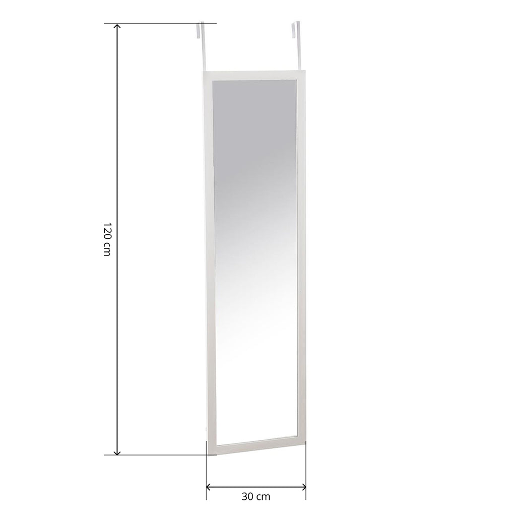 Espejo Colgante de Puerta Rectangular 120×30 cm Blanco
